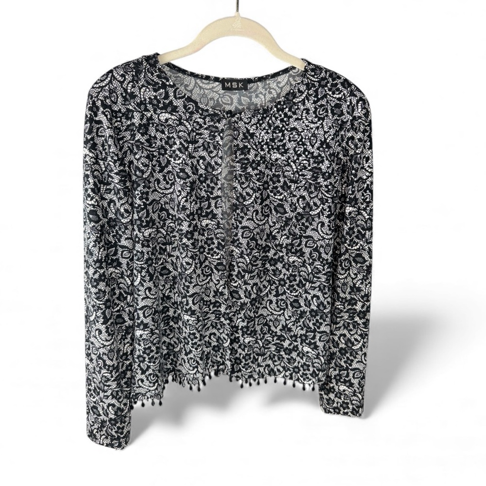 Vintage MSK sequin Black & White Cardigan Women’s Size L